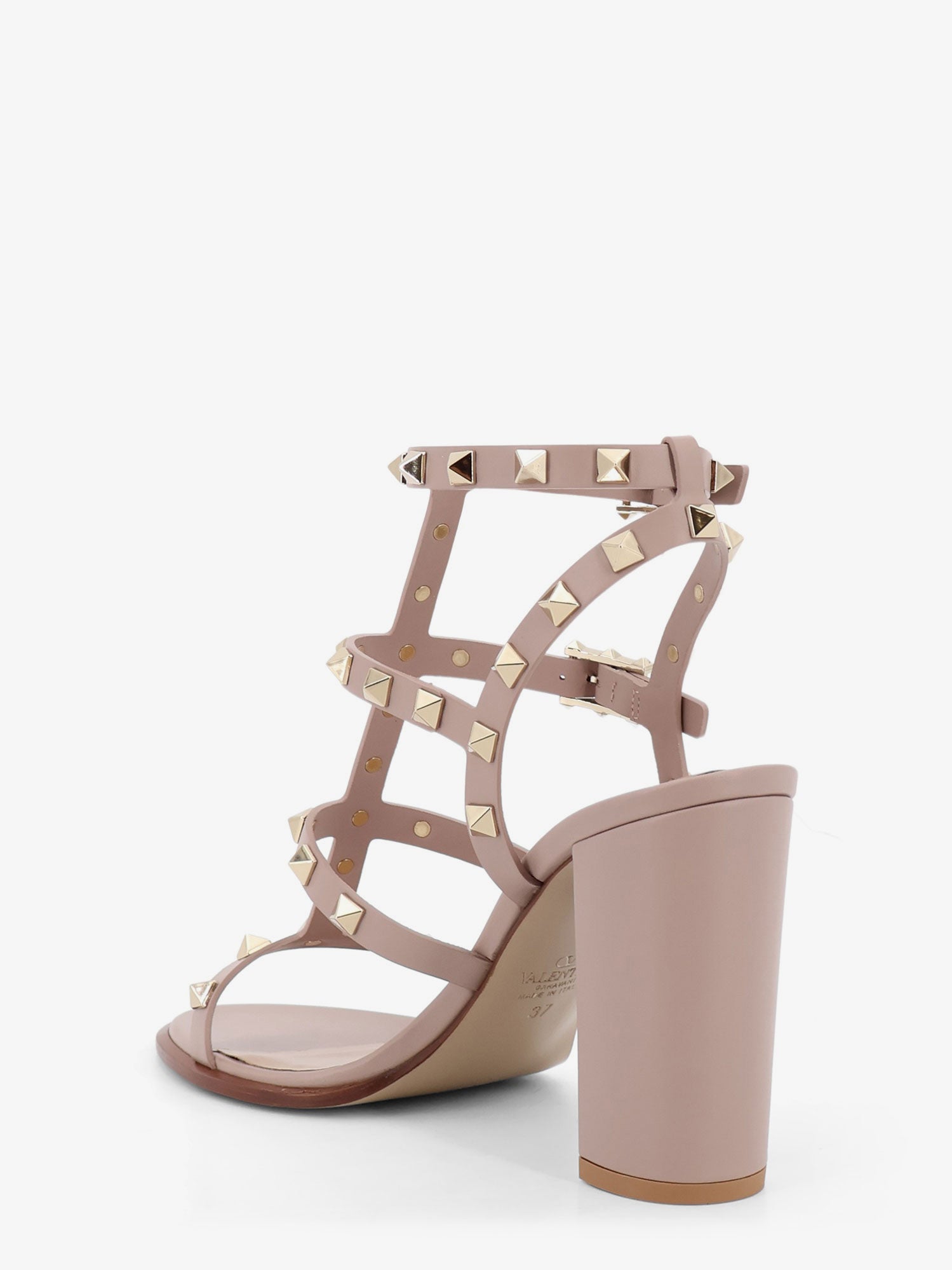 Valentino Rockstud Leather Sandals With Iconic All-over Studs