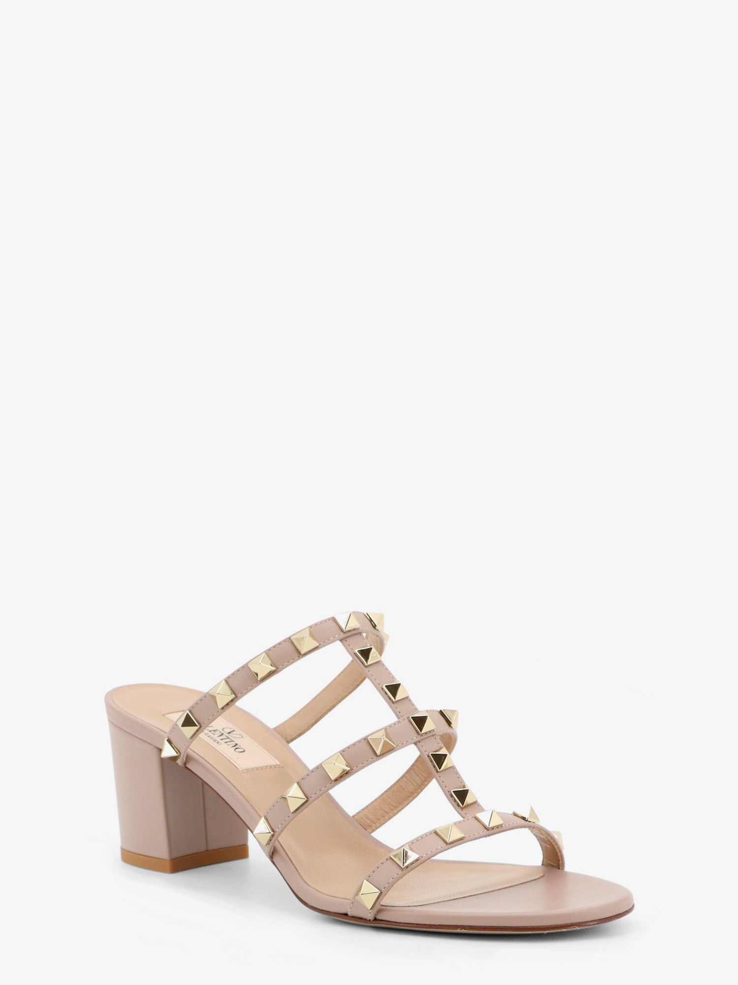 Valentino Rockstud Leather Sandals With Iconic All-over Studs