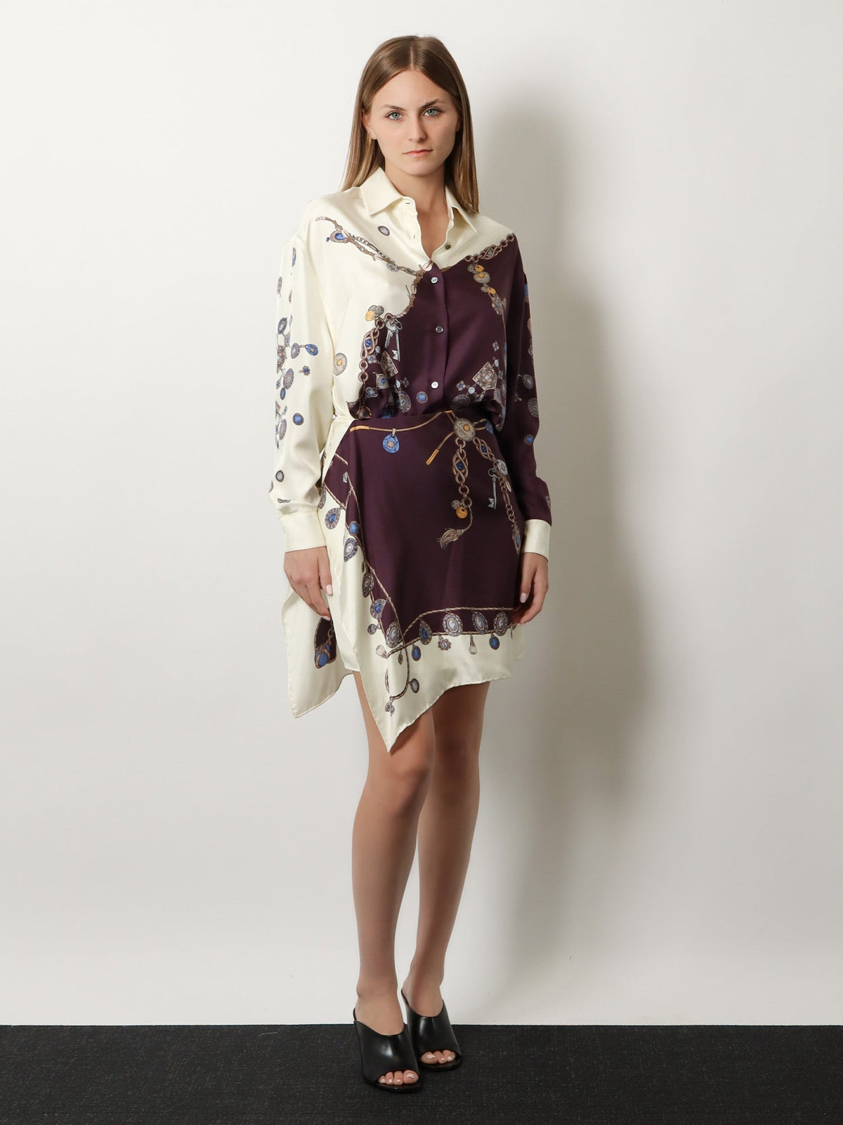 Versace Printed Silk Twill Miniskirt