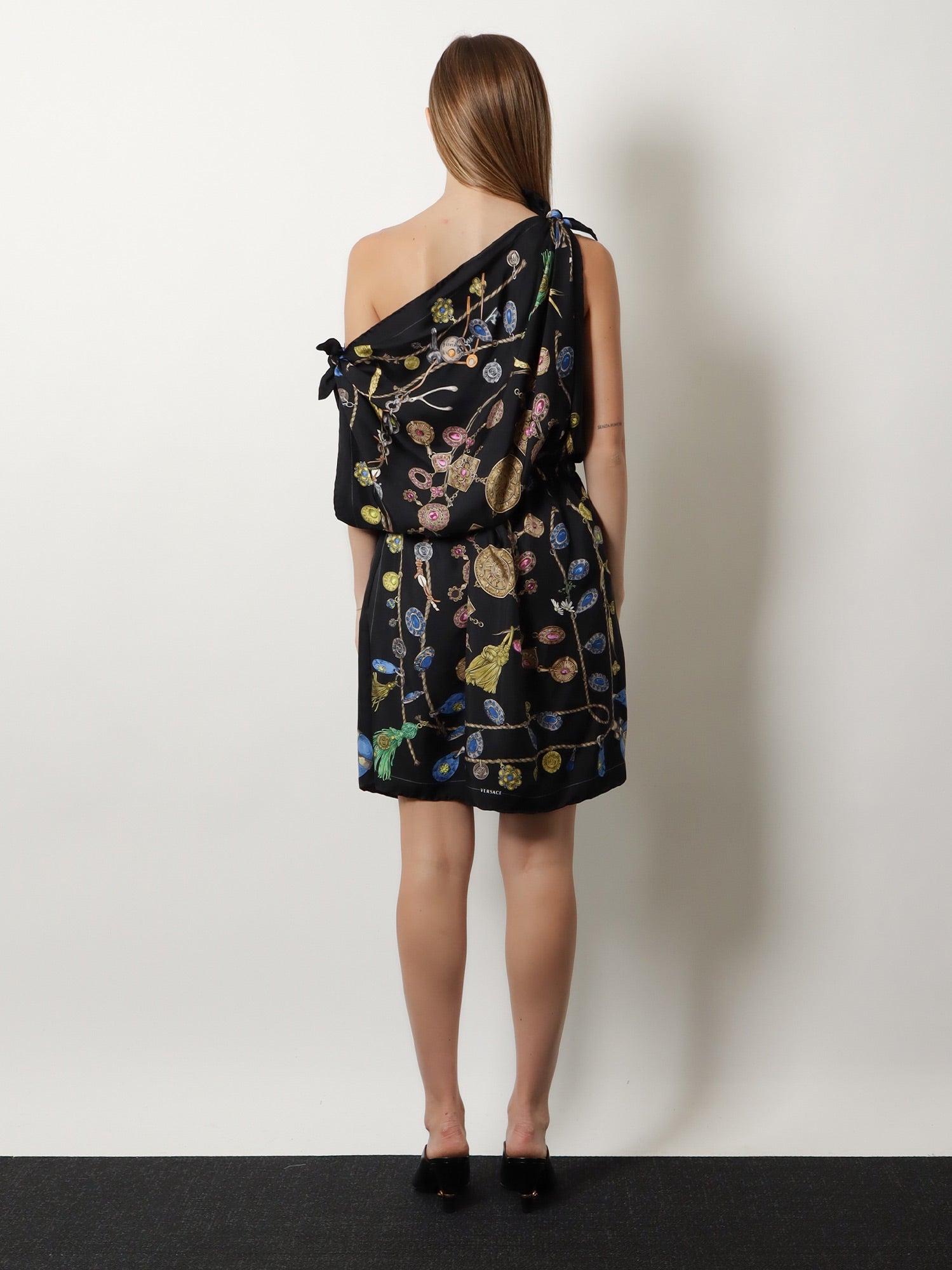 Versace Printed Silk Twill Midi Dress