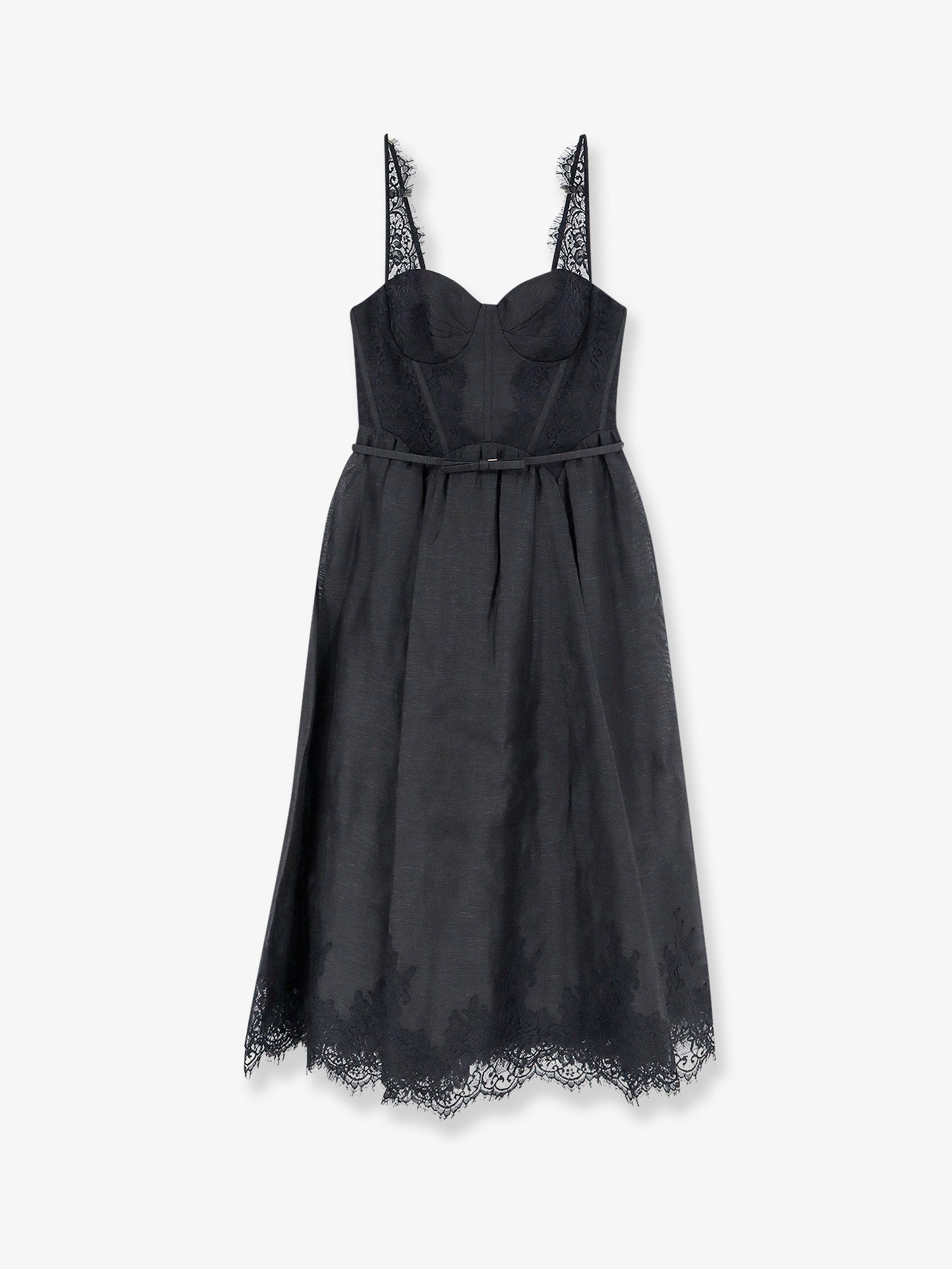Zimmermann Valiant Midi Dress In Linen And Silk Blend