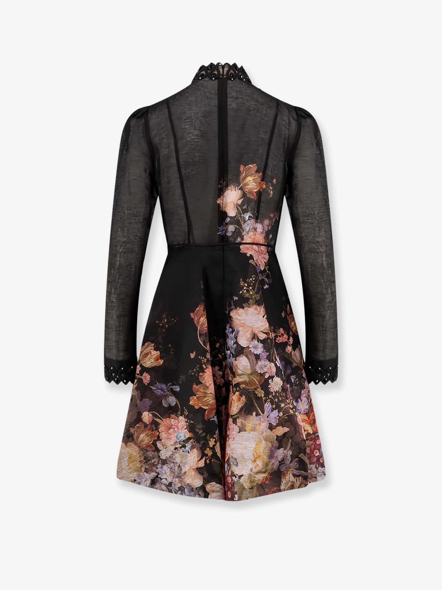 Zimmermann Valiant Embellish Mini Linen And Silk Dress
