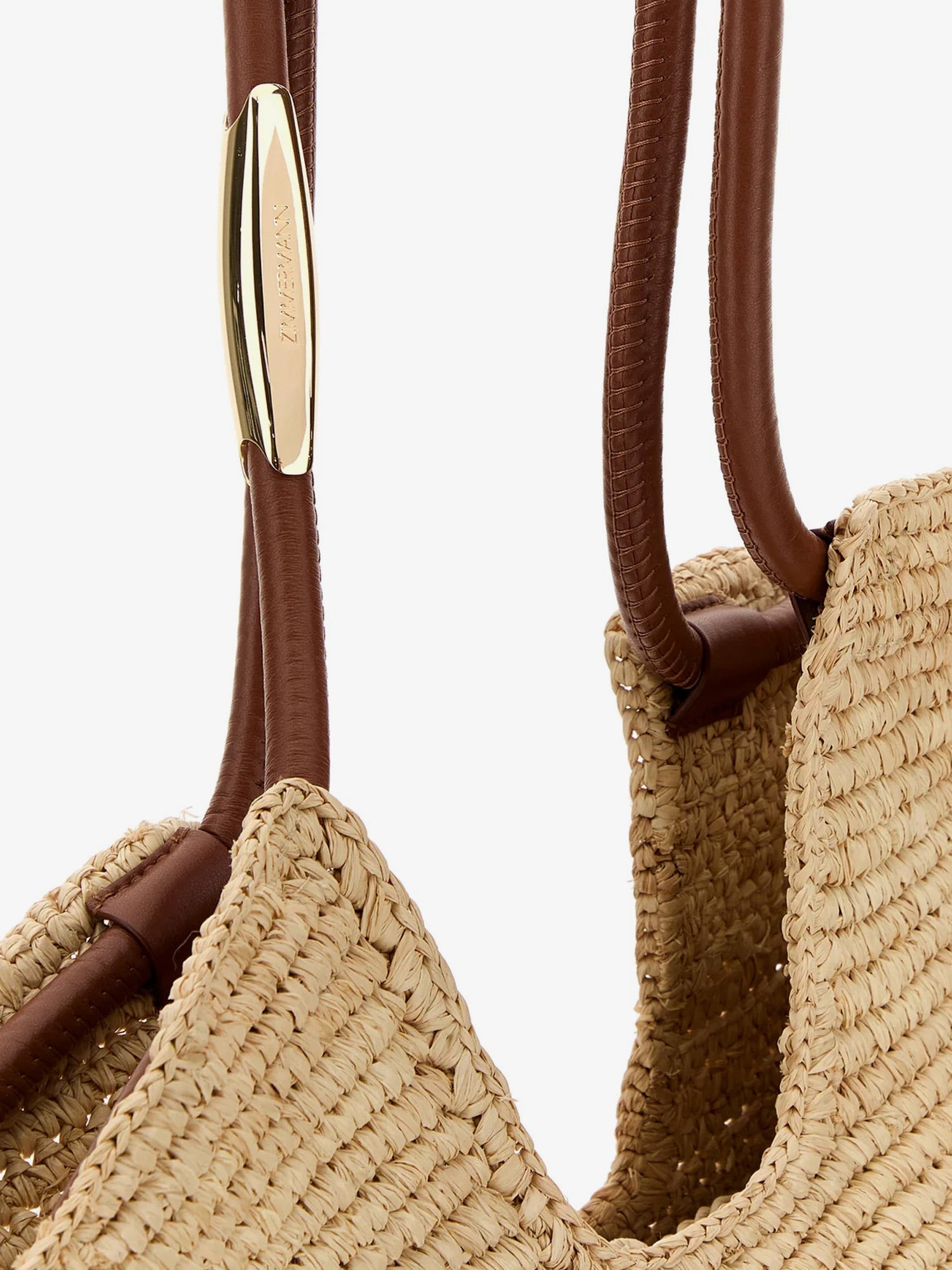 Zimmermann Goldentime Raffia Shoulder Bag