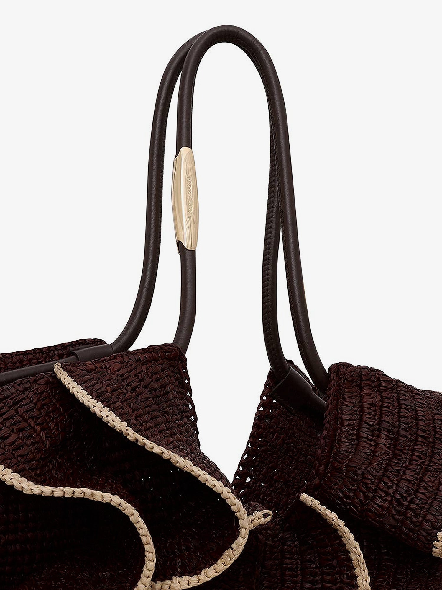 Zimmermann Goldentime Raffia Shoulder Bag With Ruffles