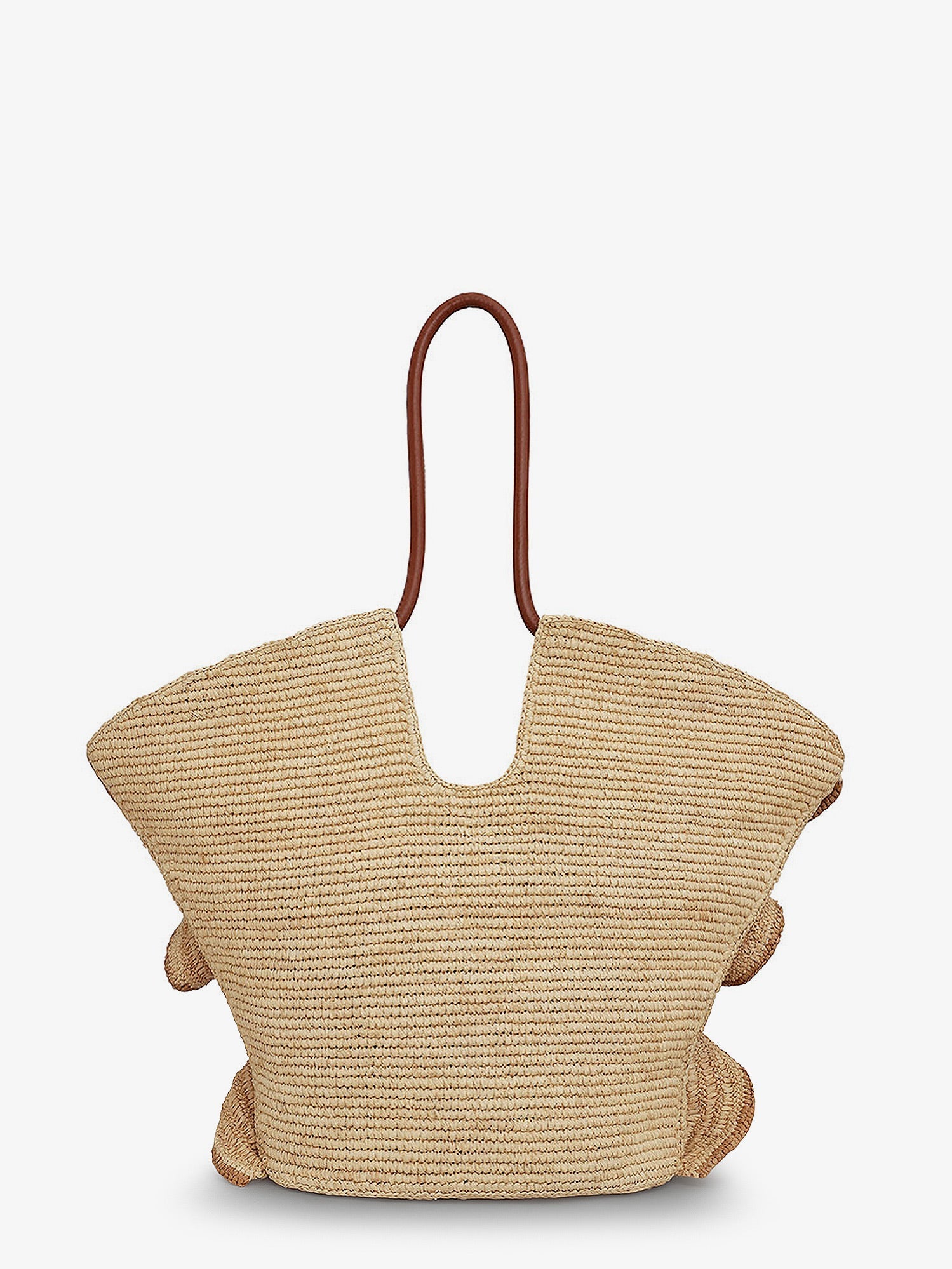 Zimmermann Goldentime Raffia Shoulder Bag With Ruffles