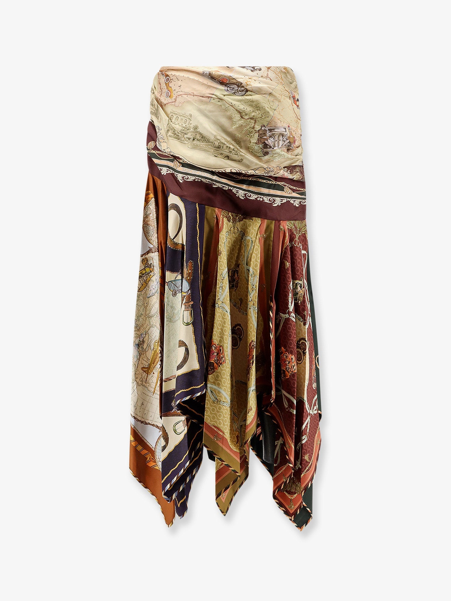 Zimmermann Valiant Draped Scarf Silk Long Skirt