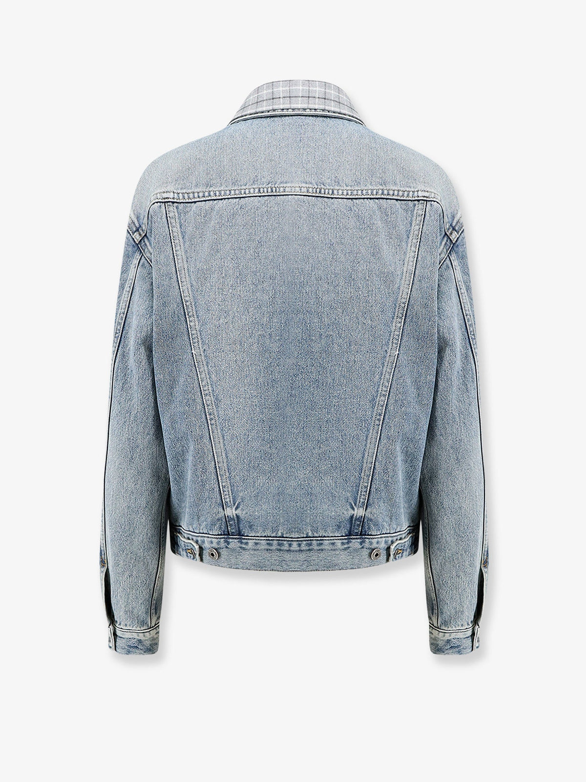 Miu Miu Denim Jacket With Madras Lining