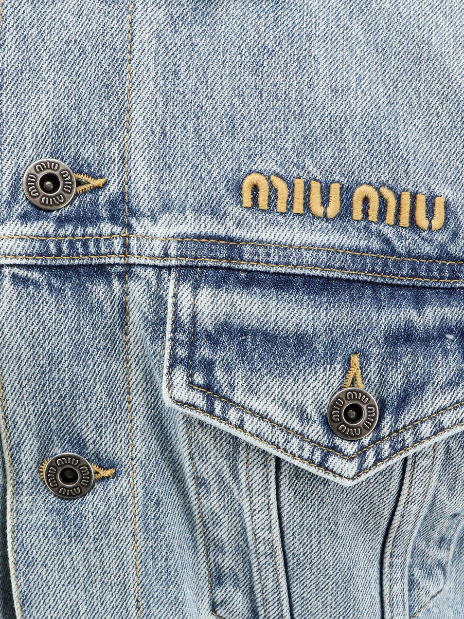 Miu Miu Denim Jacket With Madras Lining