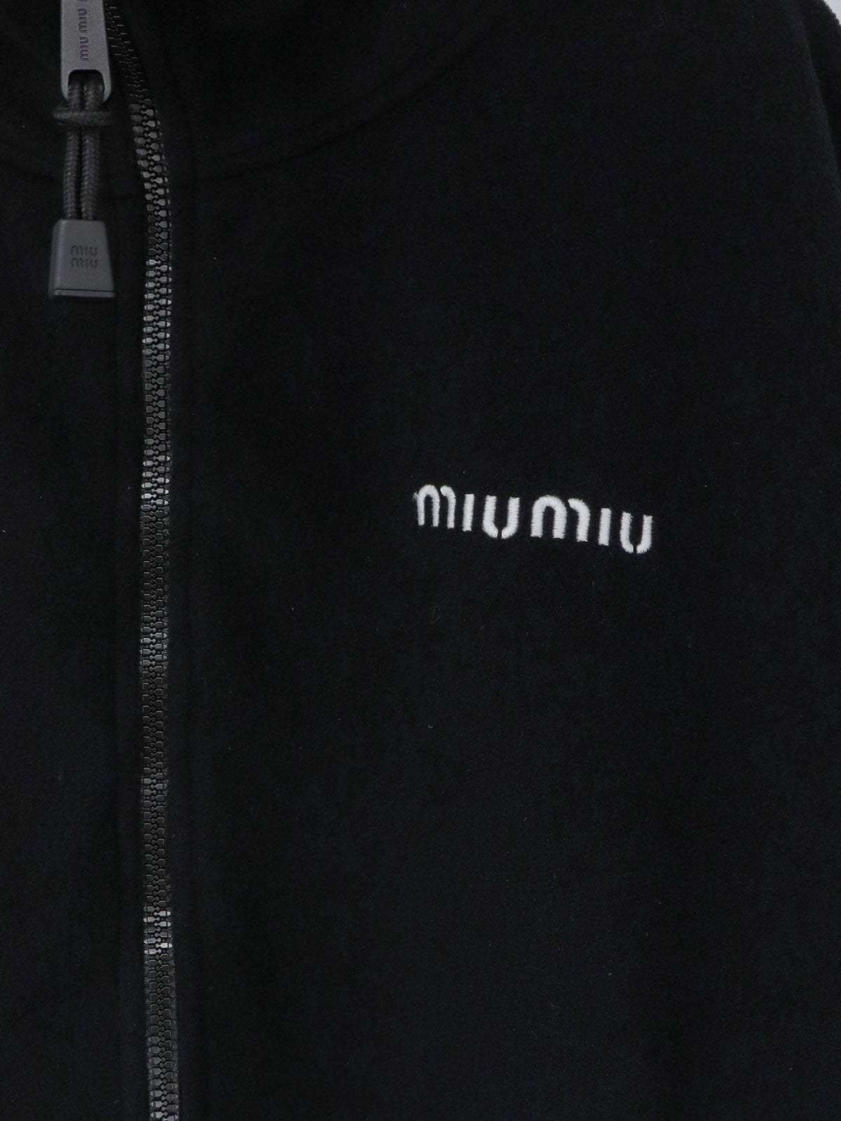 Miu Miu Oversized Cotton Zip-up Sweatshirt