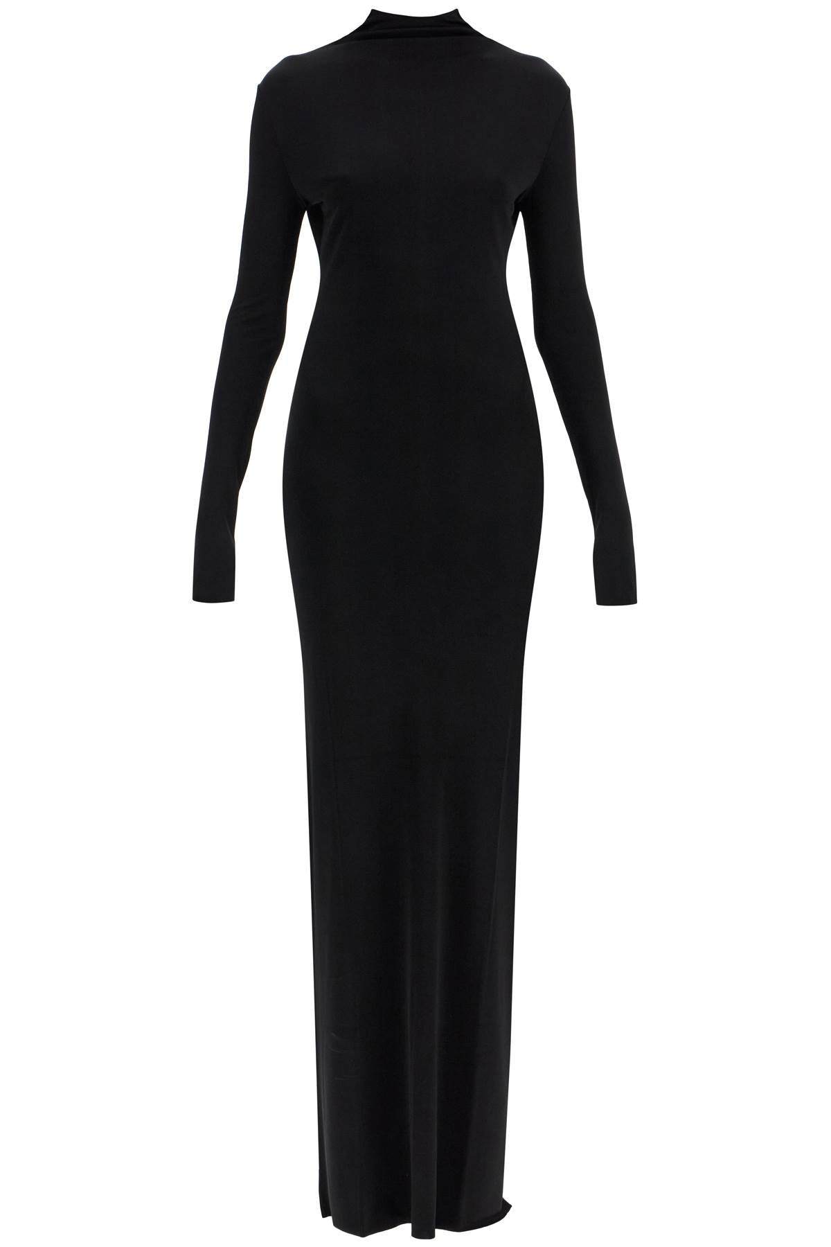 Khaite Maxi Dress With High Neck Slim Black