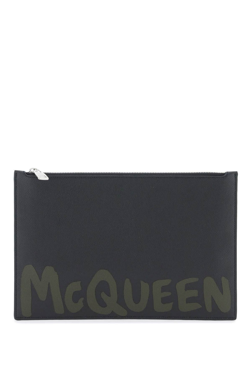 Alexander McQueen Graffiti Flat Pouch Black