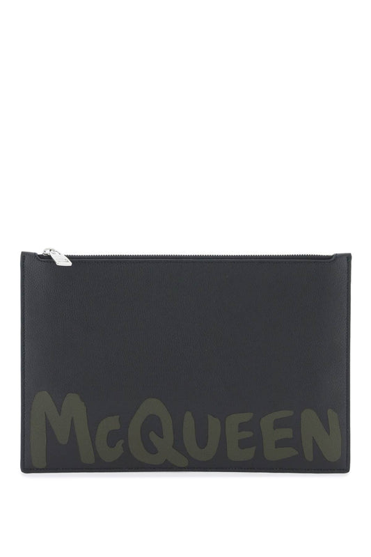 Alexander McQueen Graffiti Flat Pouch Black