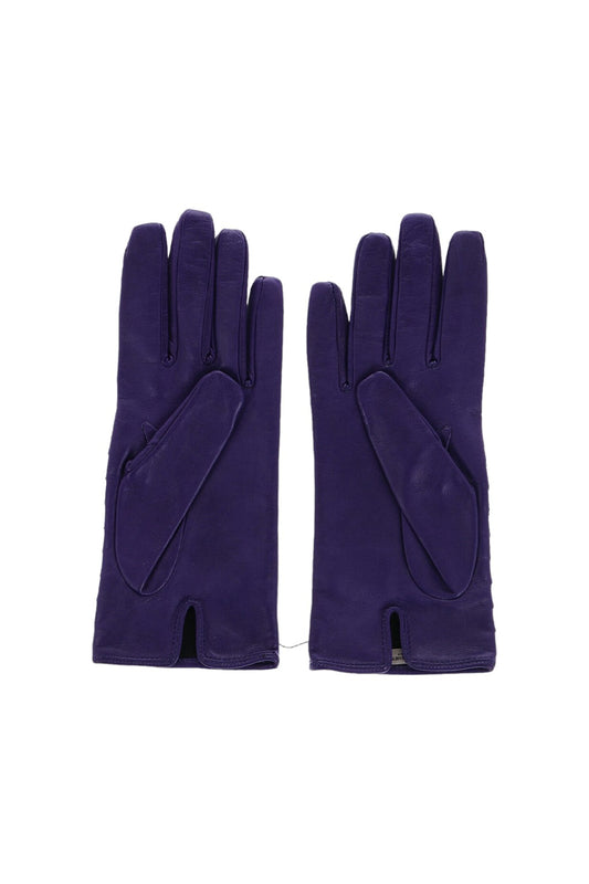 Bottega Veneta Braided Leather Gloves Purple