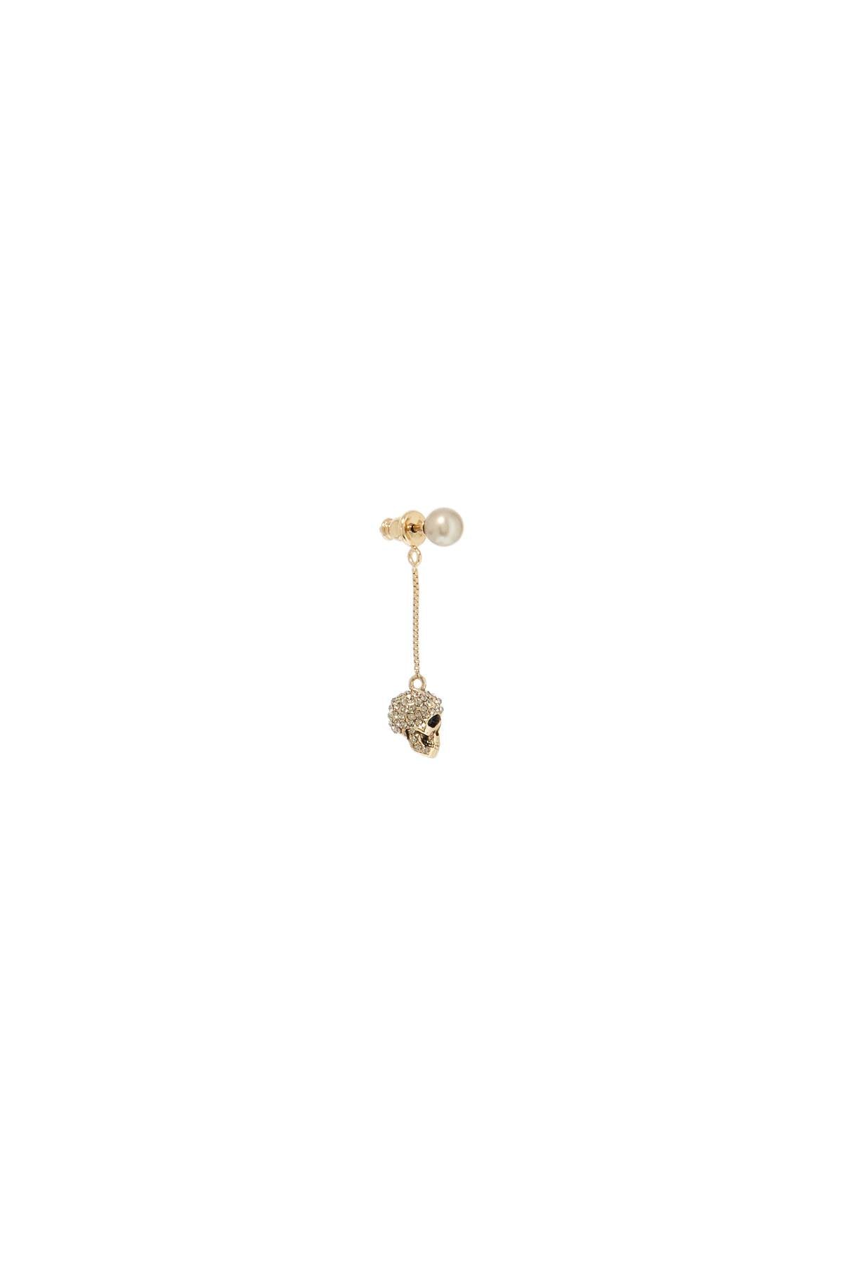 Alexander Mcqueen Skull Earrings With Pavé And Chain