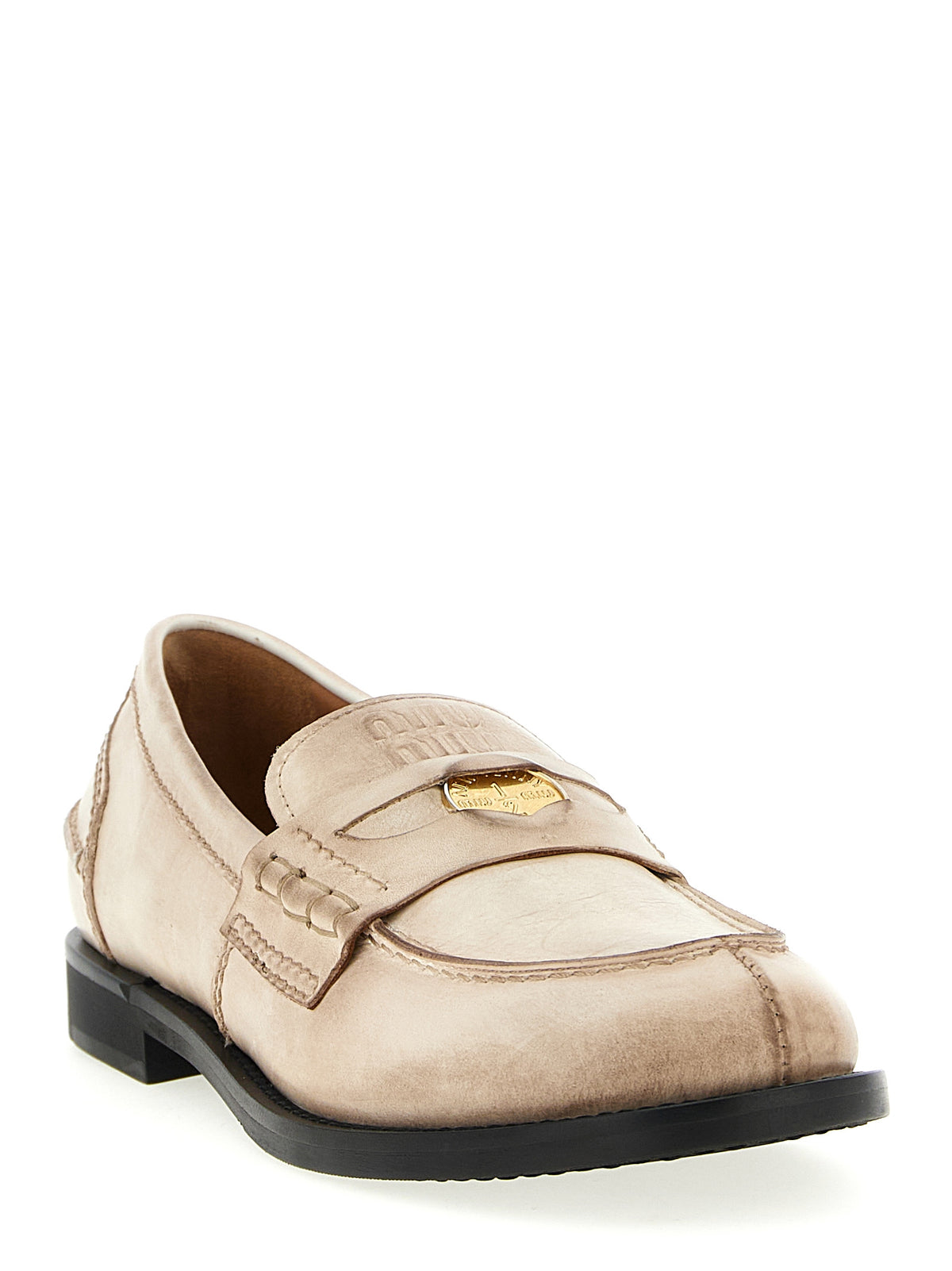 Miu Miu Waxed Leather Loafers