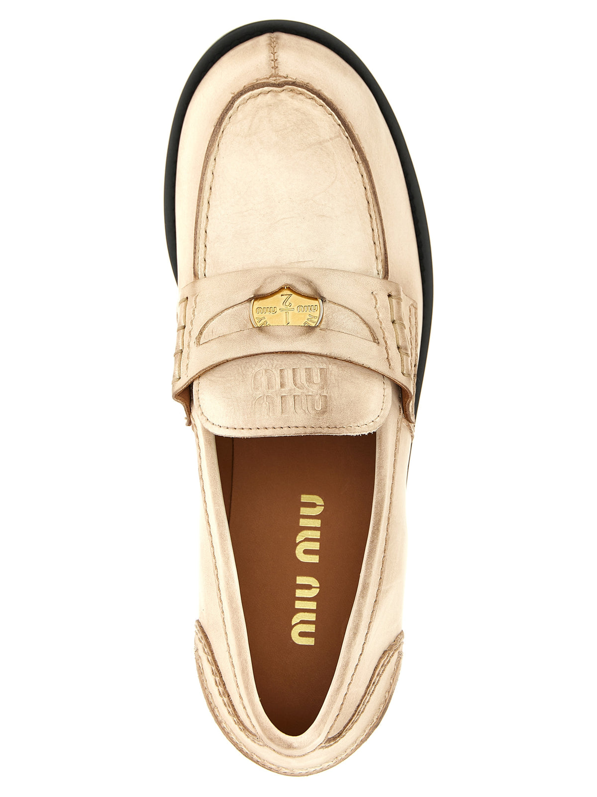 Miu Miu Waxed Leather Loafers