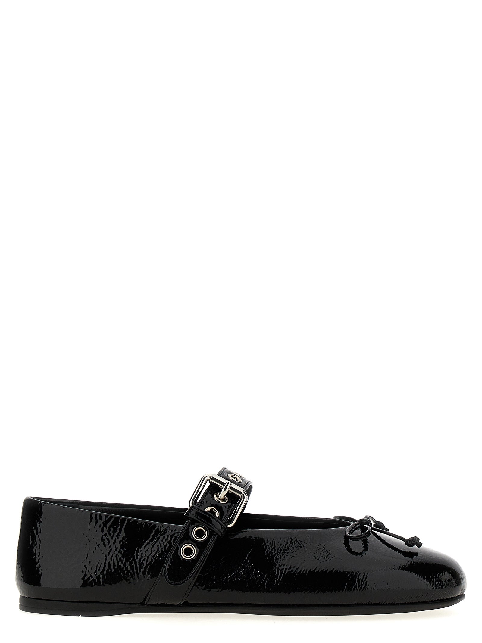 Miu Miu Buckle And Bow Ballet Flats