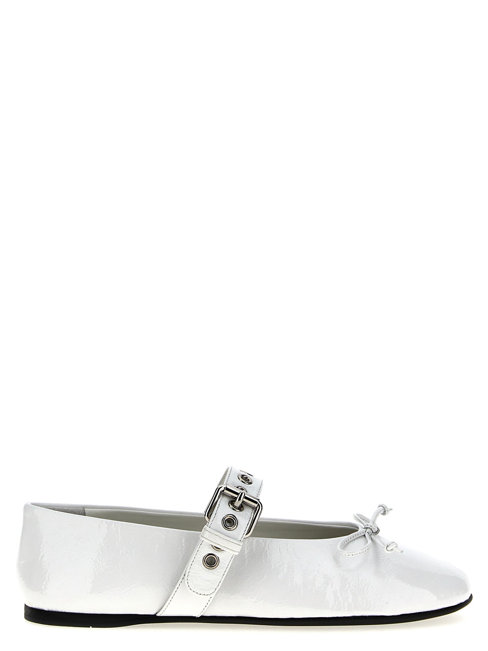 Miu Miu Buckle And Bow Ballet Flats