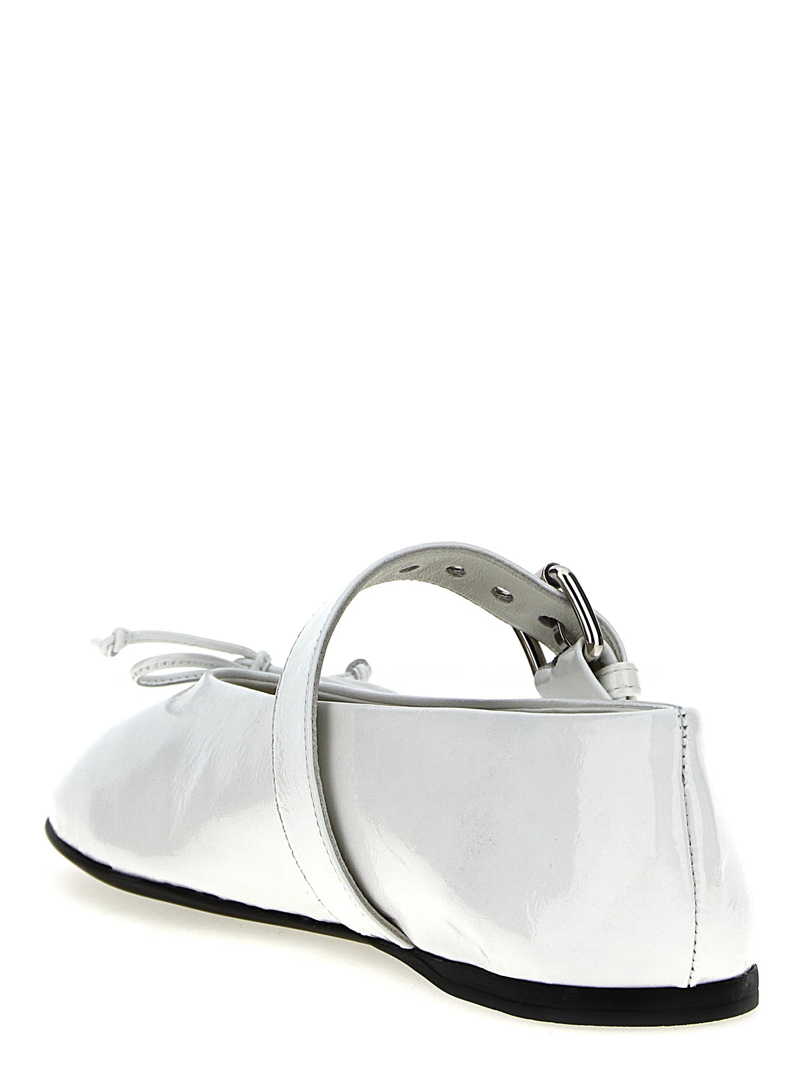 Miu Miu Buckle And Bow Ballet Flats