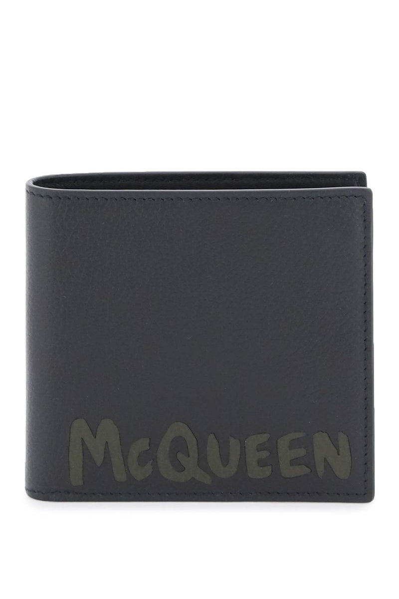 Alexander McQueen Graffiti Bi-Fold Wallet Black