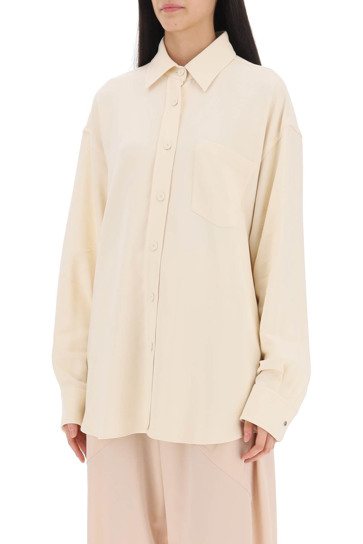 Stella Mccartney Oversized Shirt In Crepe Jersey