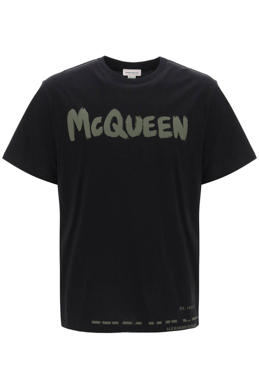 Alexander McQueen Mcqueen Graffiti T-Shirt Black