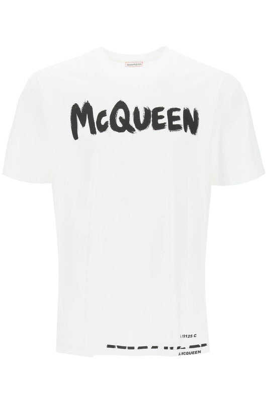 Alexander McQueen Mcqueen Graffiti T-Shirt White