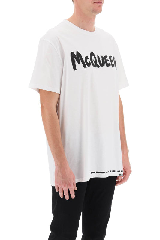 Alexander McQueen Mcqueen Graffiti T-Shirt White