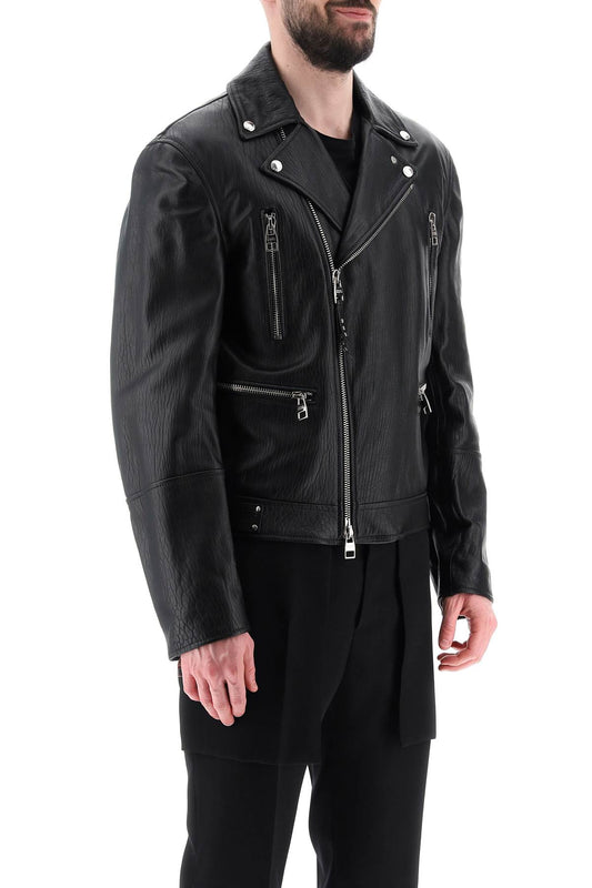 Alexander McQueen Leather Biker Jacket Black