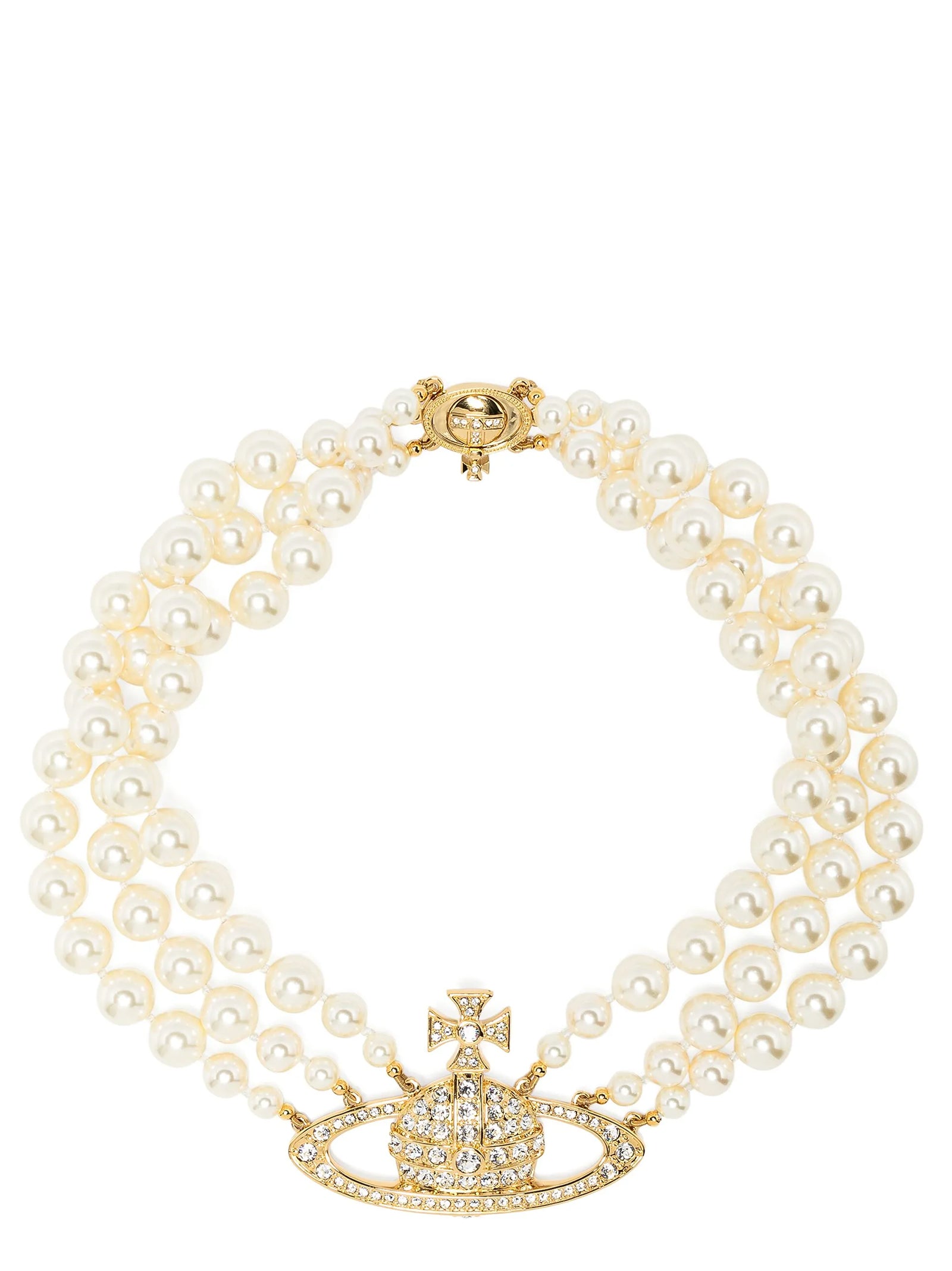 Vivienne Westwood 'Three Row Pearl Bas Relief' Choker