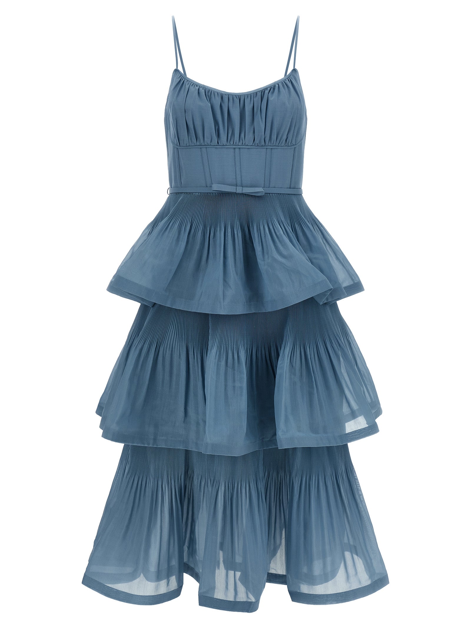 Zimmermann 'Pleated Tiered Midi' Dress