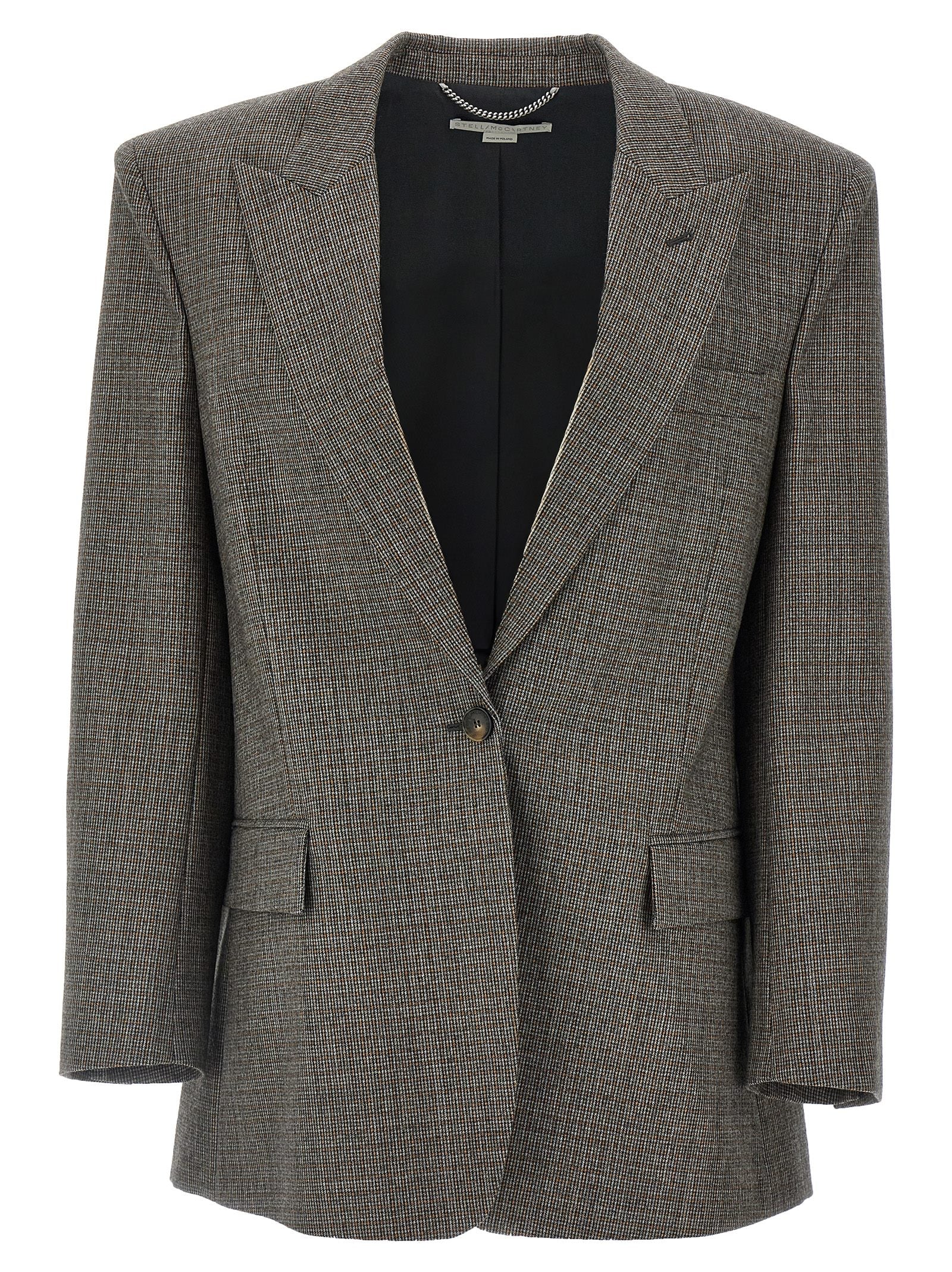 Stella Mccartney Single-Breasted Micro Houndstooth Blazer