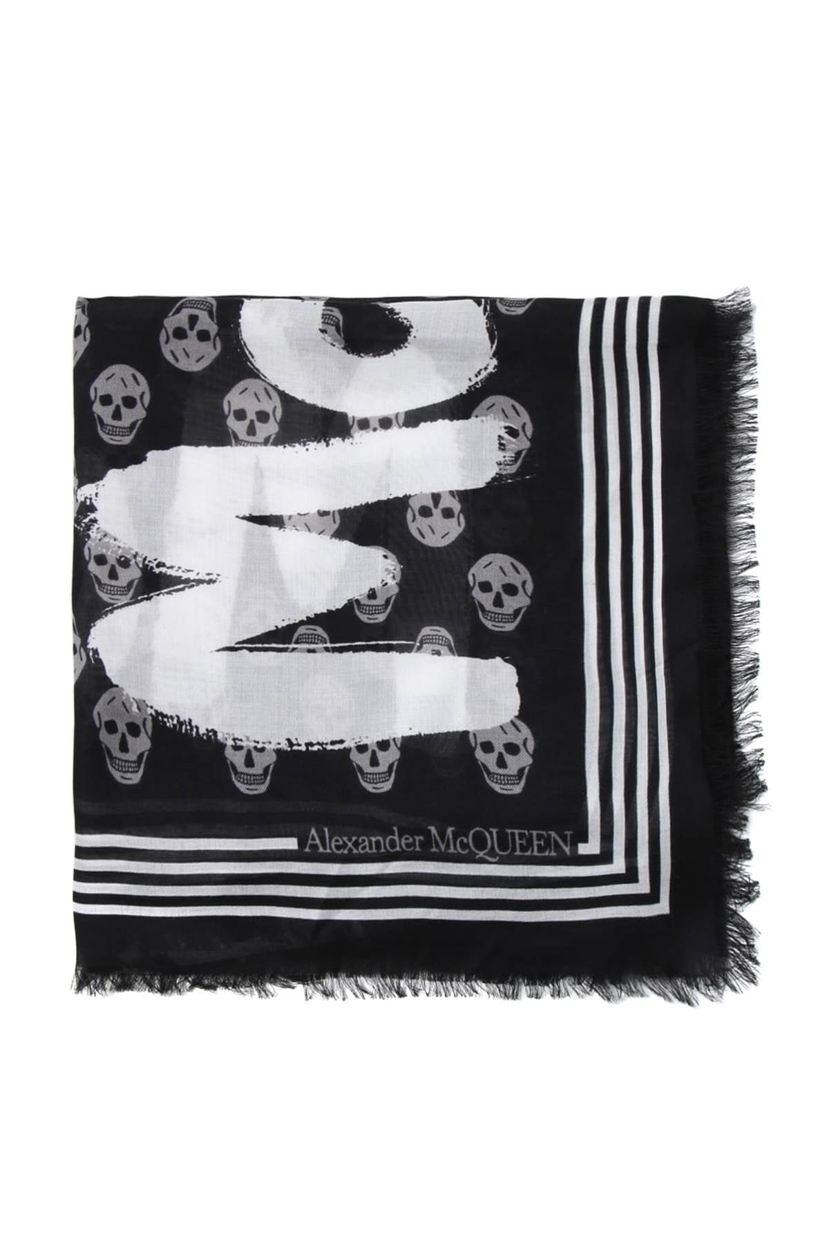 Alexander Mcqueen Graffiti Biker Scarf