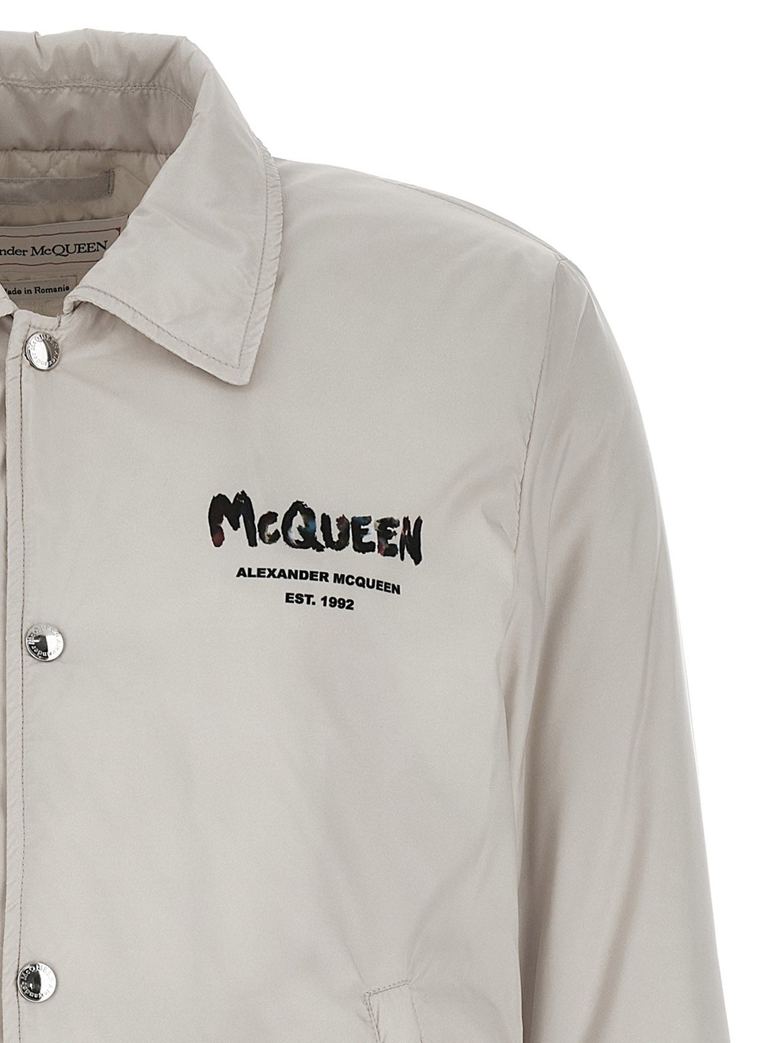 Alexander Mcqueen Logo Print Down Jacket