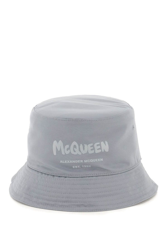 Alexander McQueen Mcqueen Graffiti Bucket Hat Grey