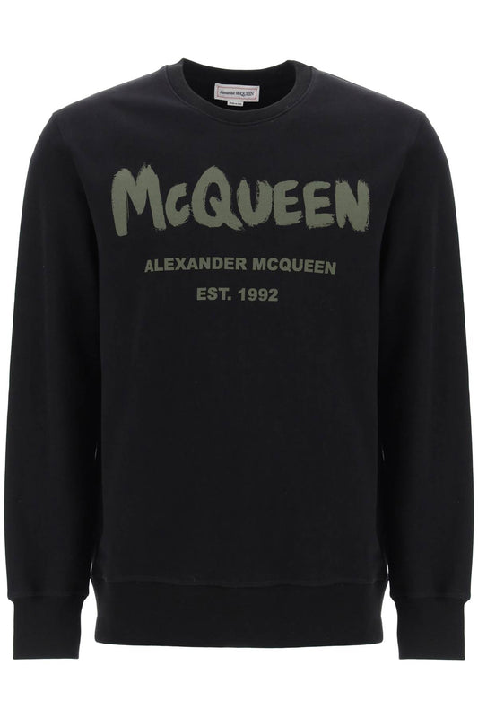 Alexander McQueen Mcqueen Graffiti Sweatshirt Black