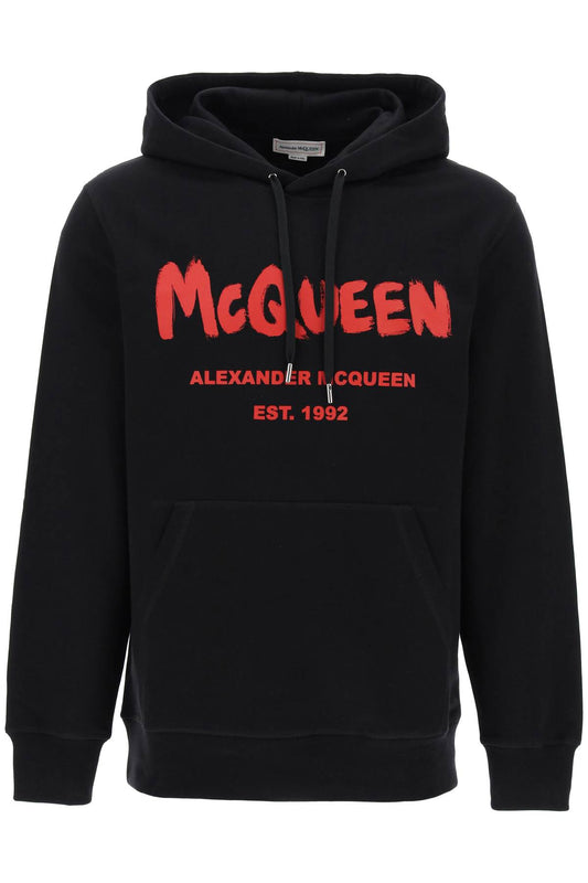 Alexander McQueen Graffiti Hoodie Black