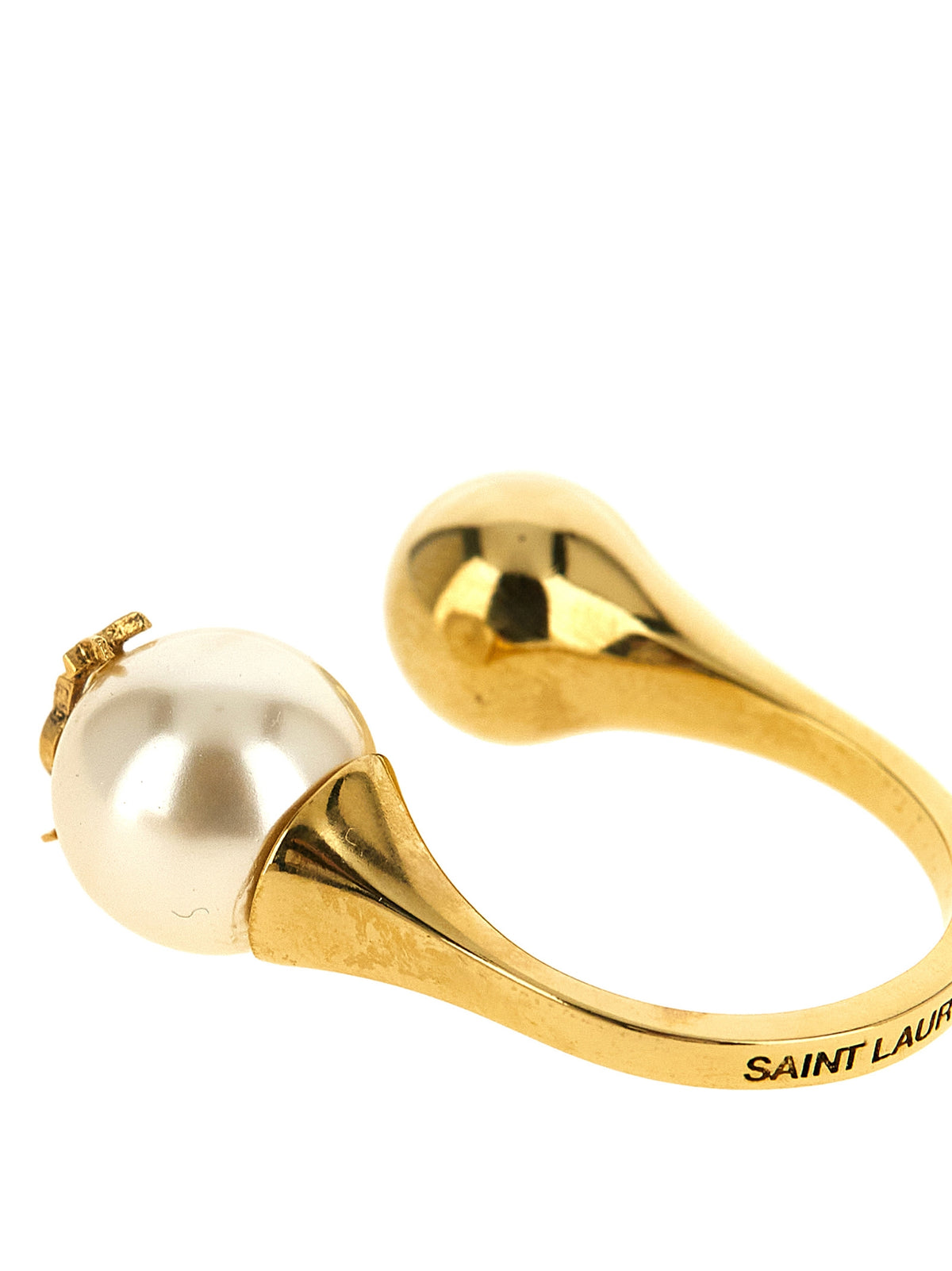 Saint Laurent 'Cassandre' Ring With Pearl And Sphere