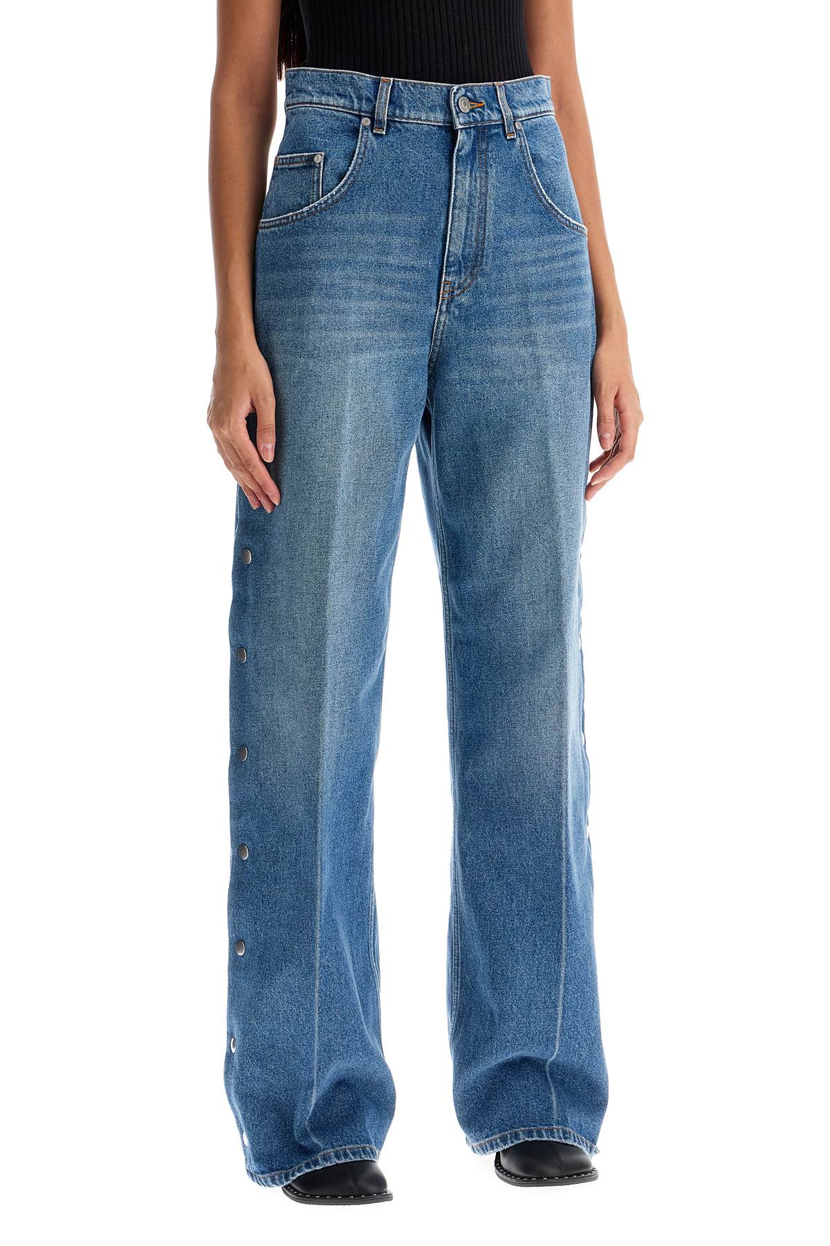 Stella Mccartney Buttoned Ripped Jeans With Sl