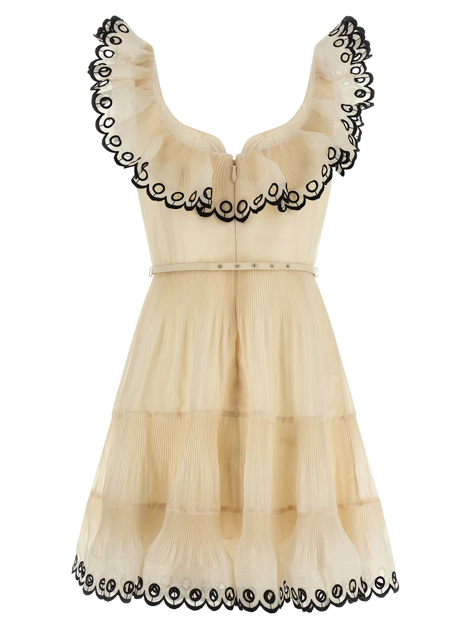 Zimmermann 'Embroidered Frilled Mini' Dress