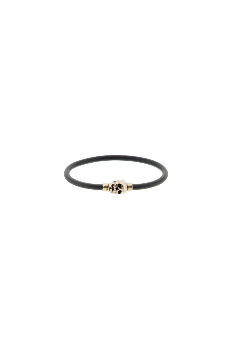 Alexander McQueen Skull Rubber Bracelet Black