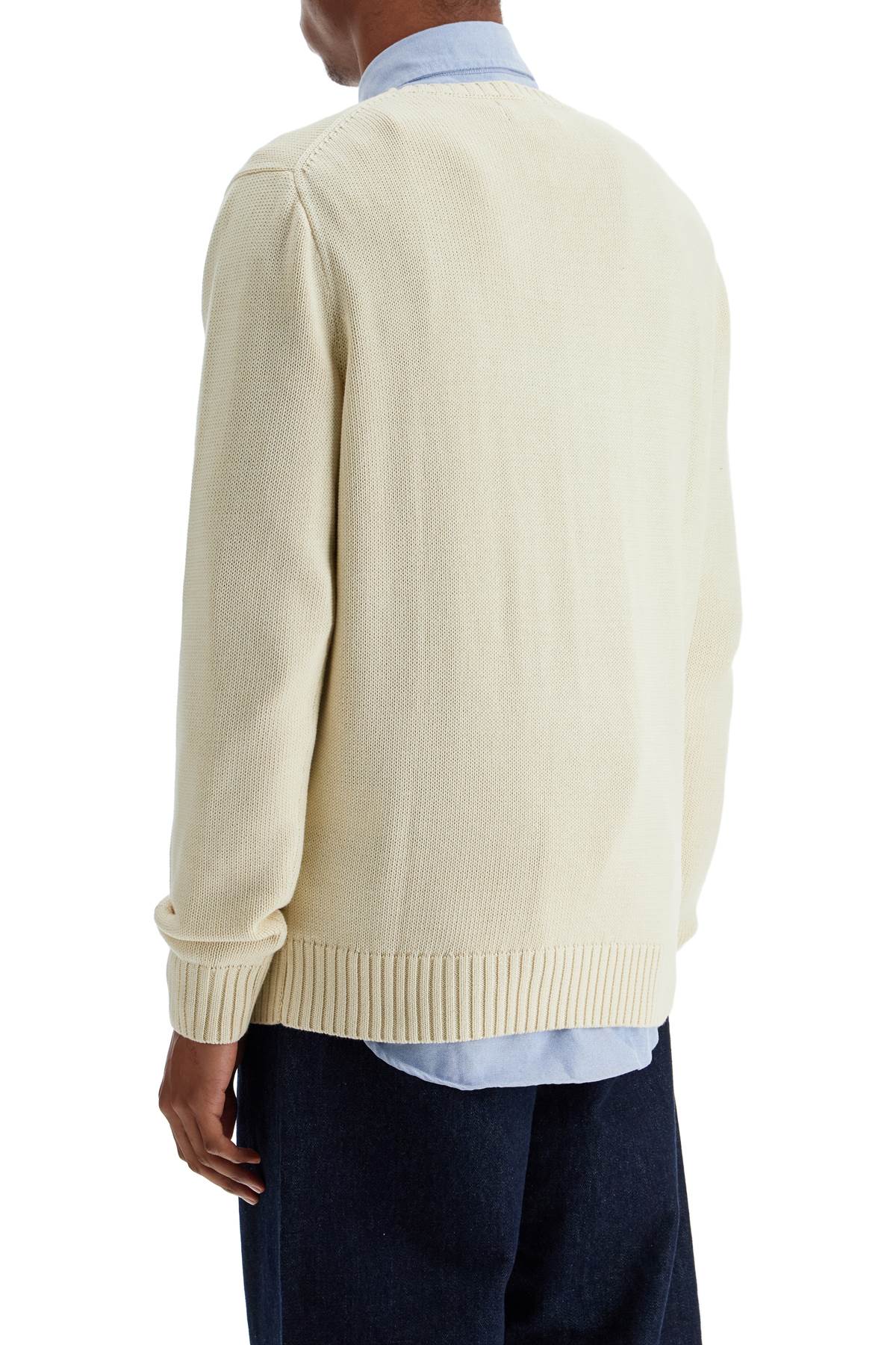 Polo Ralph Lauren Cream Cotton Sweater With Embroidered Logo