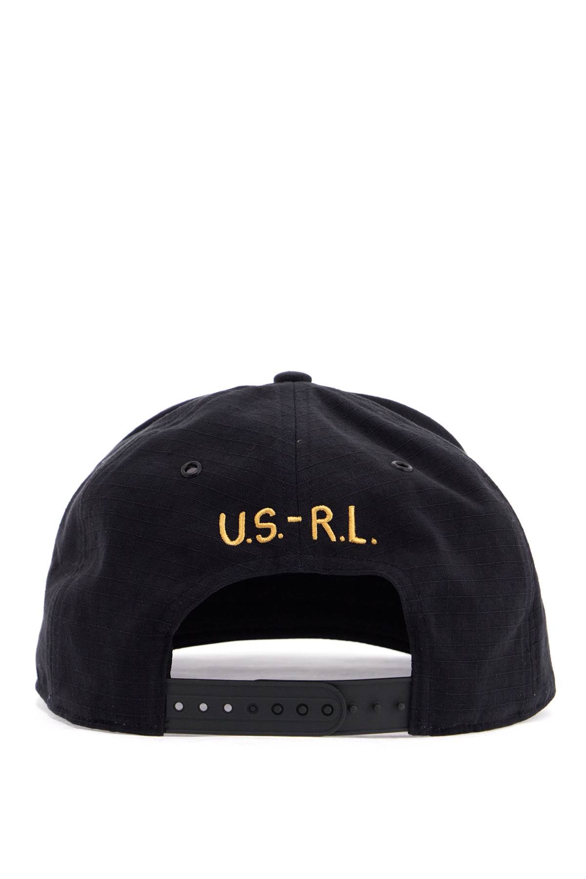 Polo Ralph Lauren Black Cotton Cap With Embroidered Patch And Adjustable Closure