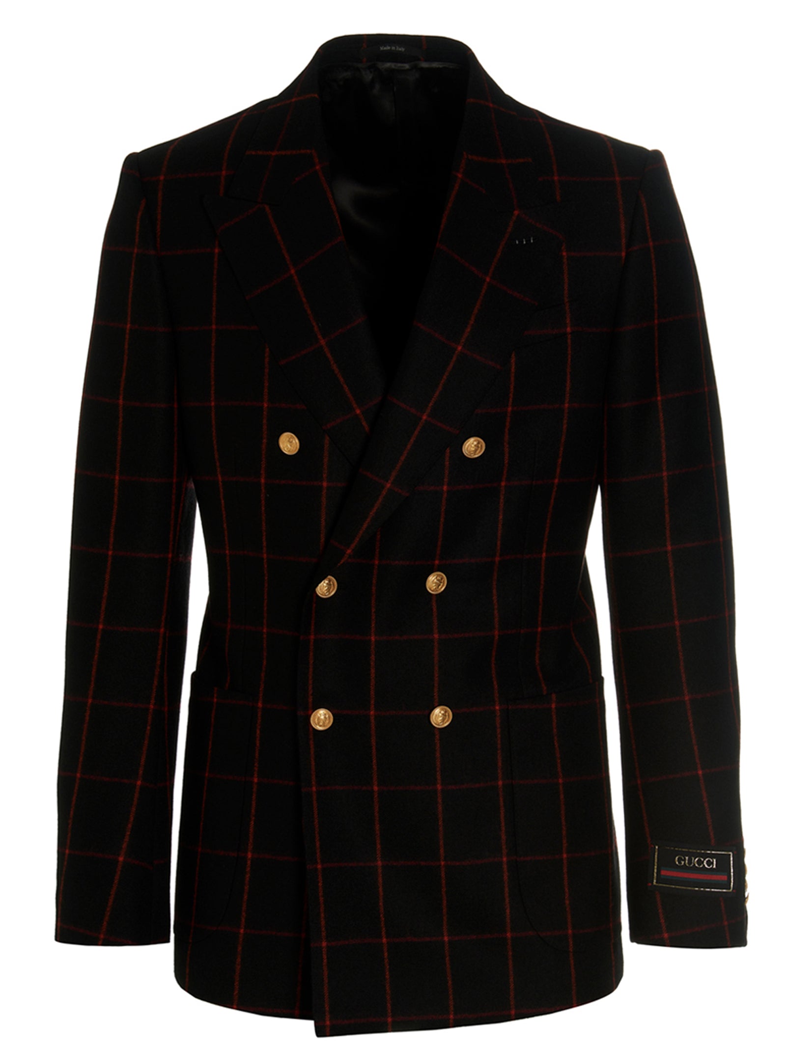 Gucci Double-Breasted Check Blazer