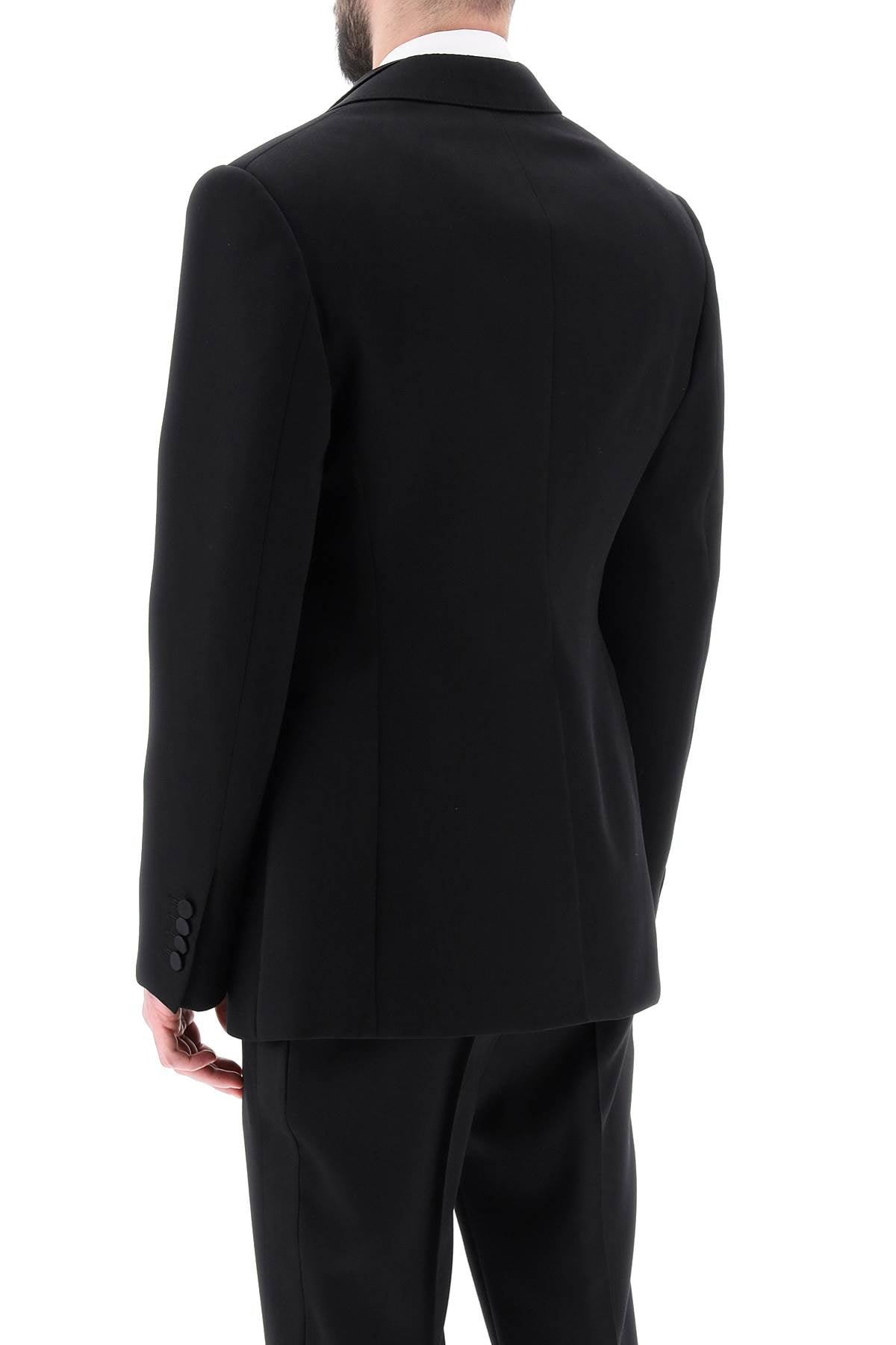 Alexander McQueen Trompe L'Oeil Jacket In Grain De Poudre Black