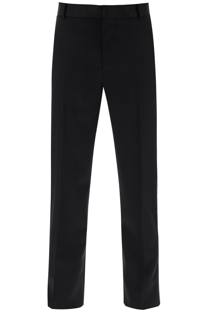 Alexander McQueen Smoking Pants In Grain De Poudre Black