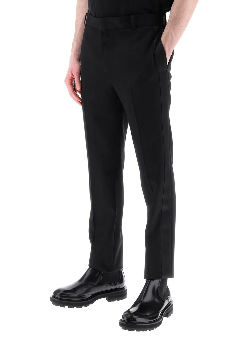 Alexander McQueen Smoking Pants In Grain De Poudre Black