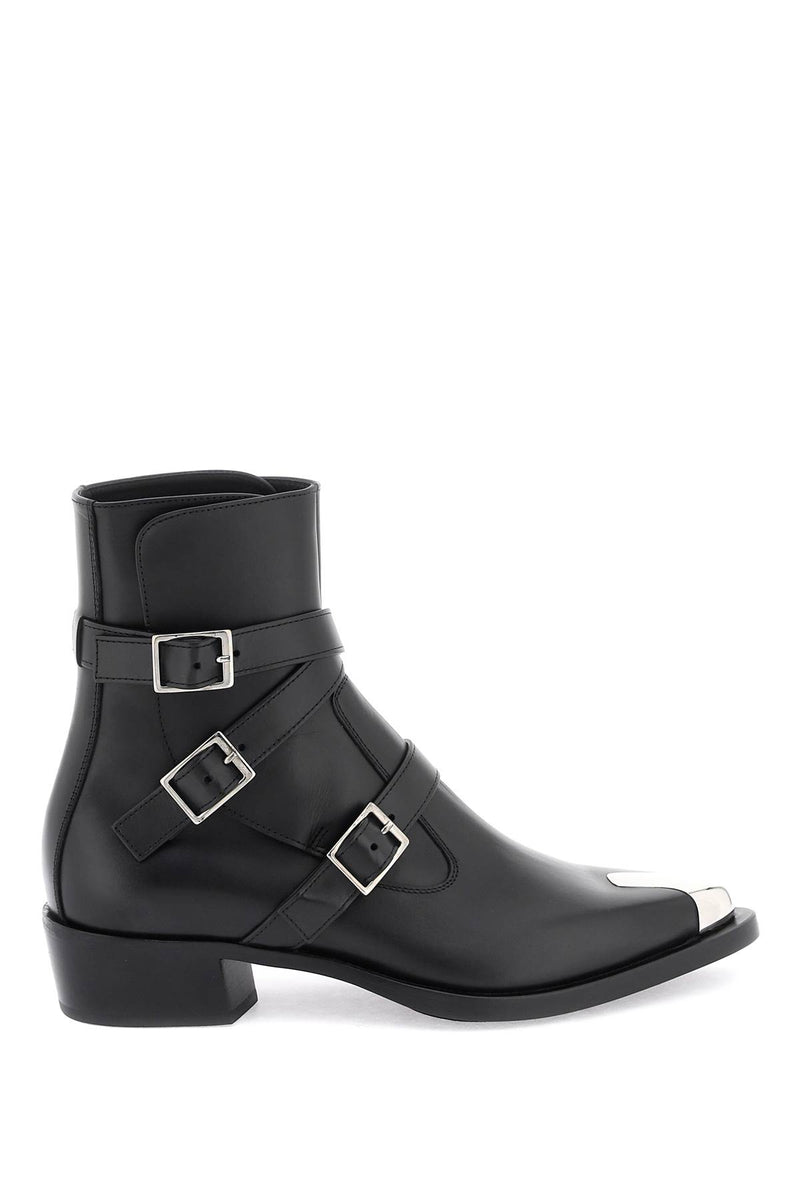 Alexander McQueen 'Punk' Boots With Three Buckles Black