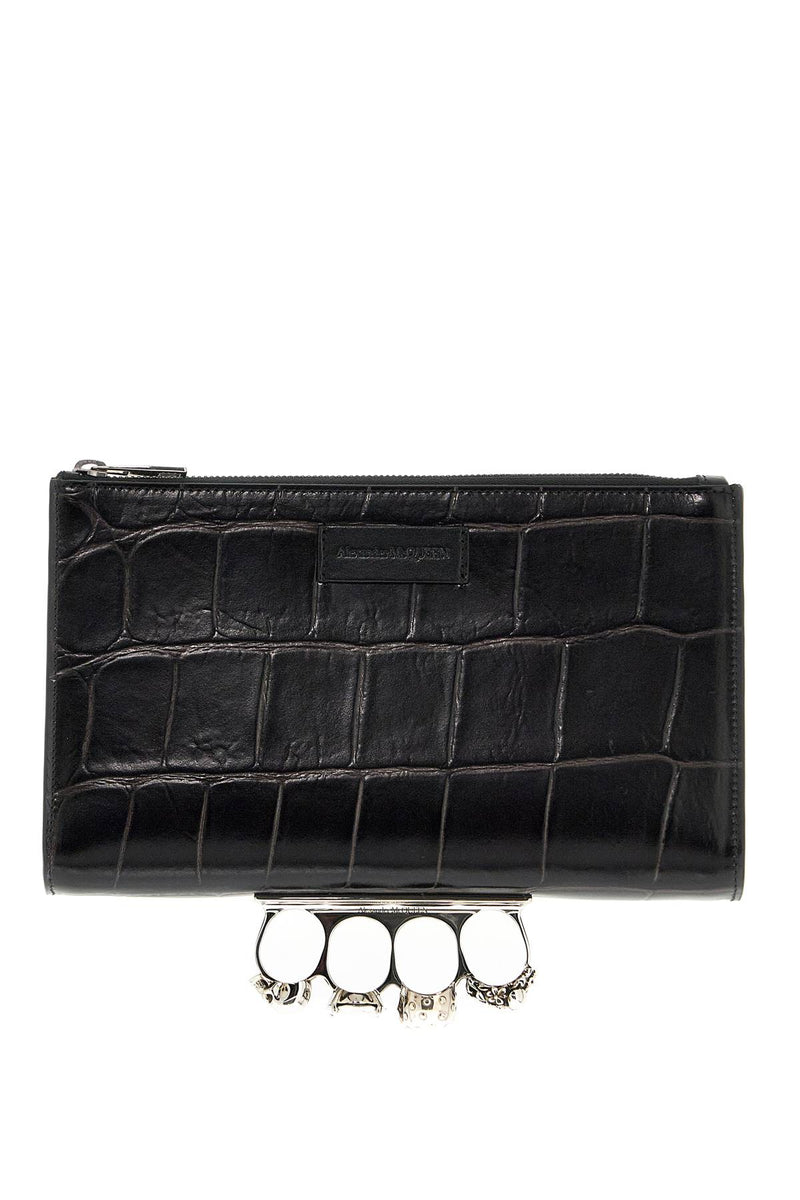 Alexander McQueen Four Rings Pouch Black