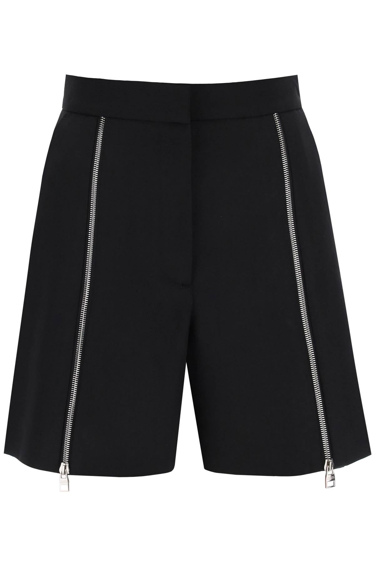 Alexander Mcqueen Grain De Poudre Zipped Shorts